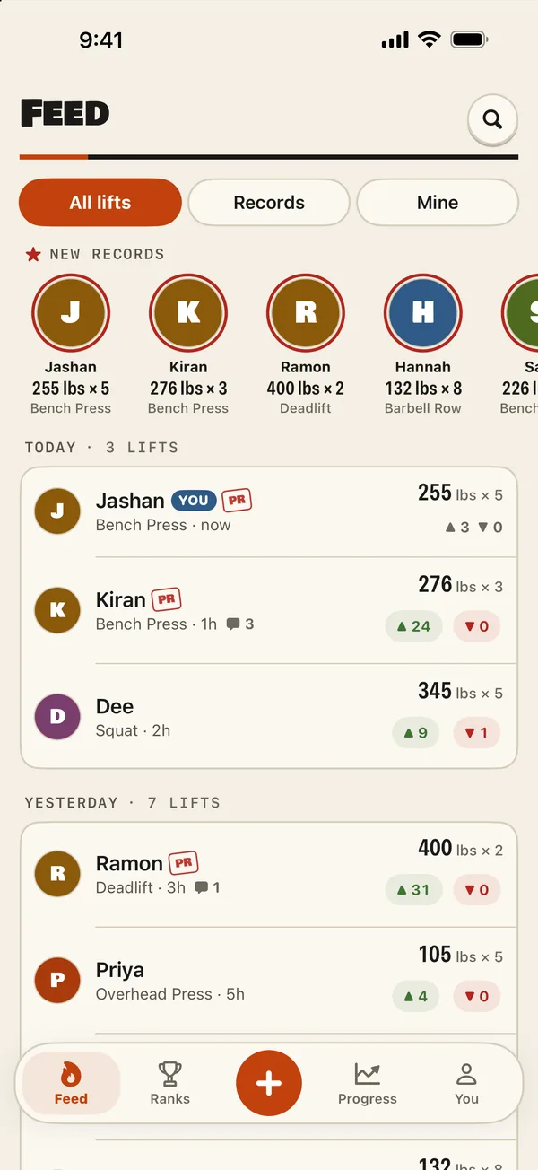 Brolic gym feed screen
