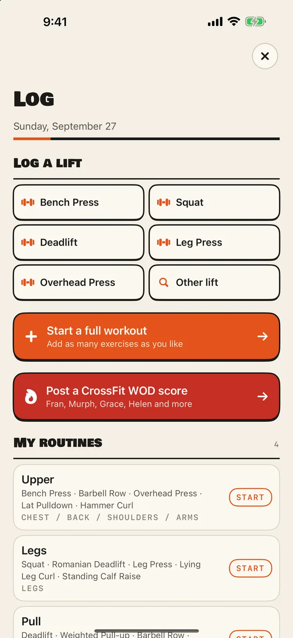 Brolic log a lift screen