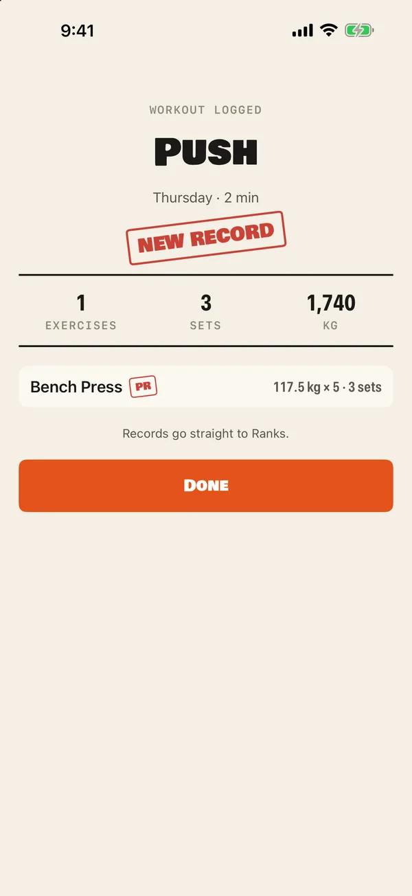 Brolic records & levels screen